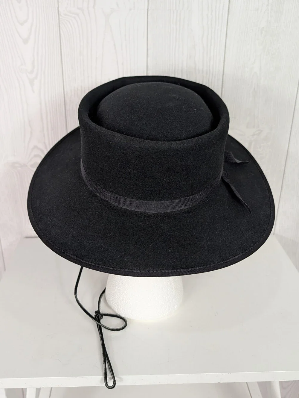 Akubra Wool Hat Black Camp Draft Style 1990s Vintage Made in Australia Size S